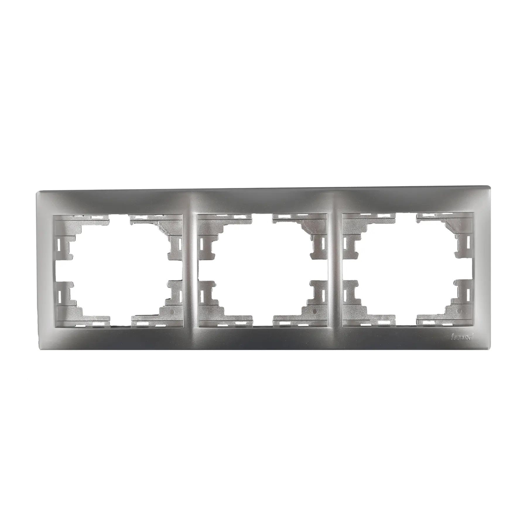 Рамка Lezard Mira 3-местная горизонтальная Металлик