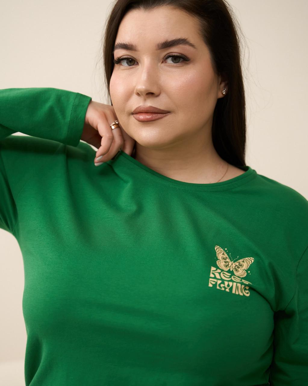 Пижама хлопковая Nicoletta 30080k со штанами в клетку 2XL Зеленый - фото 2