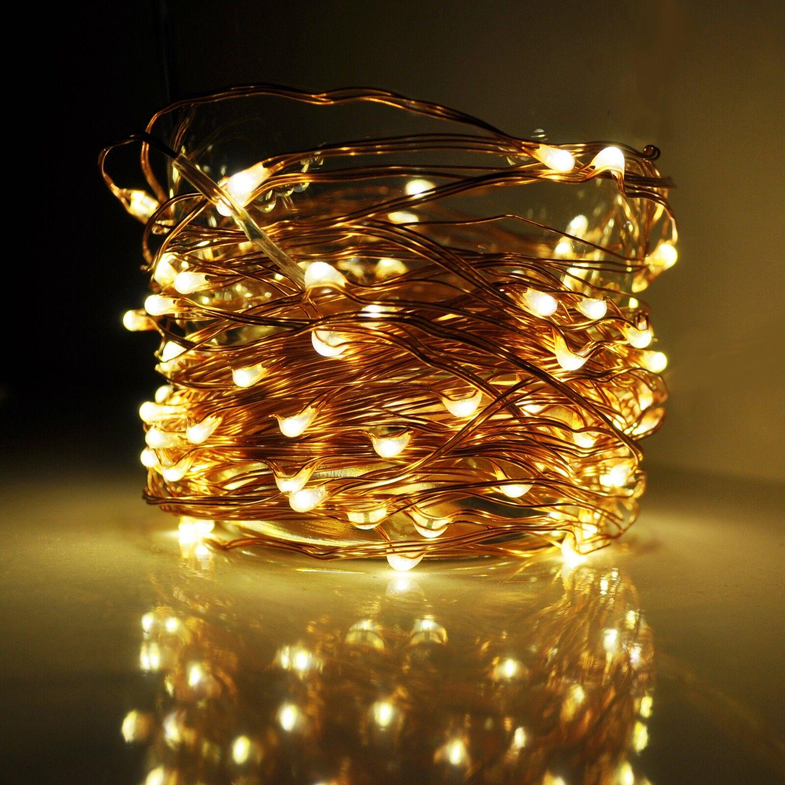 Гирлянда Xmas Капля росы медная проволока 30 LED от батареек/USB warm 3 м White (585027)