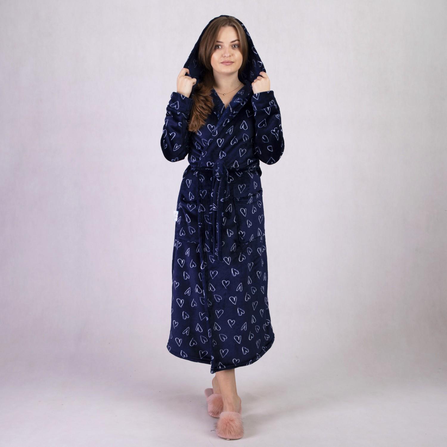 Халат женский махровый GO-IN TN-2005 р. 42-44 Синий Халат женский махровый GO-IN TN-2005 р. 42-44 Синий