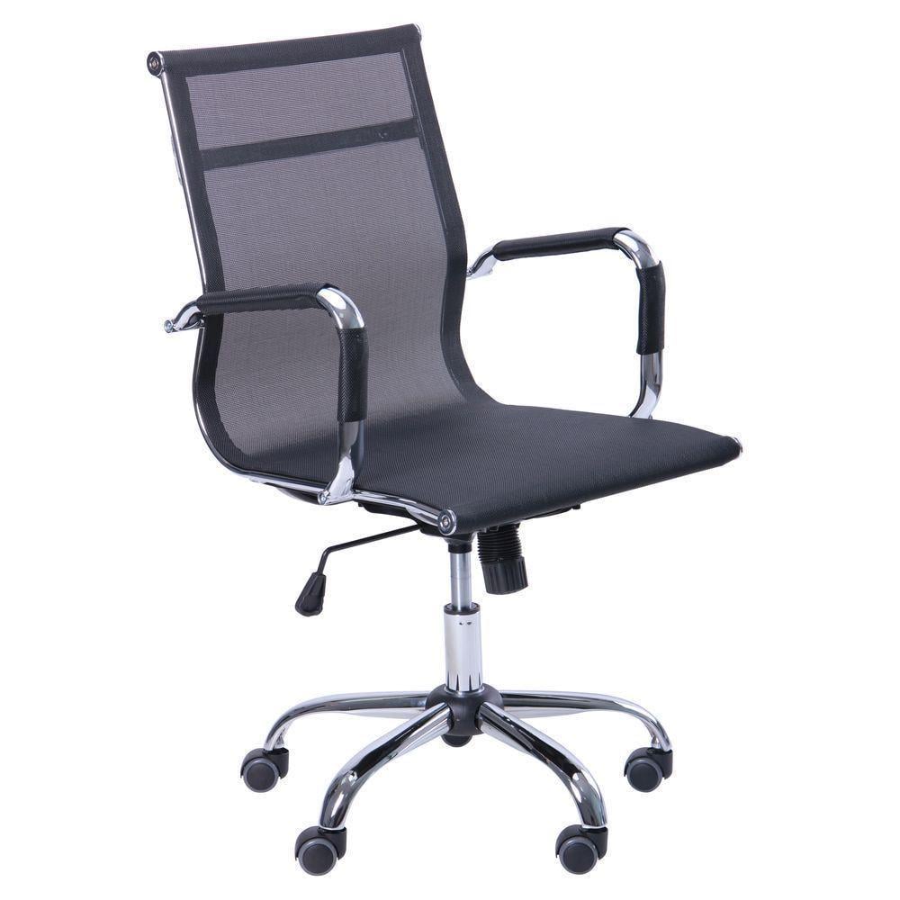 Офисное кресло AMF Slim Net LB XH-633B 960+80х580х640 Хром/Черный