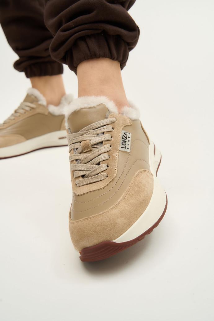 Кроссовки женские зимние LONZA р. 39 Бежевый (178543) - фото 2 Кроссовки женские зимние LONZA р. 39 Бежевый (178543) - фото 2