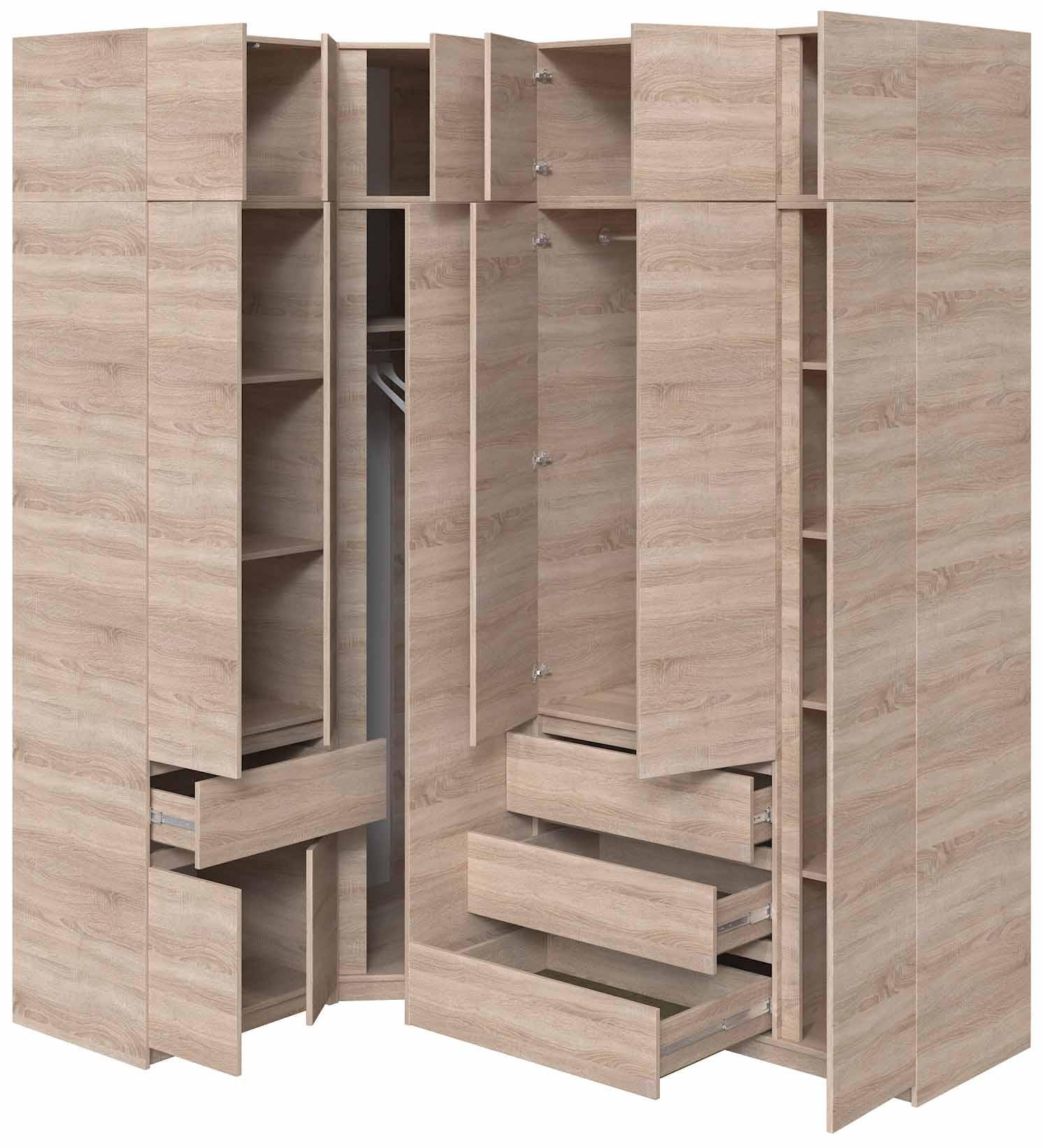 Шафа-стінка кутова Майстер Форм Брайт 1450/2050х520х2400 мм Дуб сонома (32898) - фото 2 Шафа-стінка кутова Майстер Форм Брайт 1450/2050х520х2400 мм Дуб сонома (32898) - фото 2