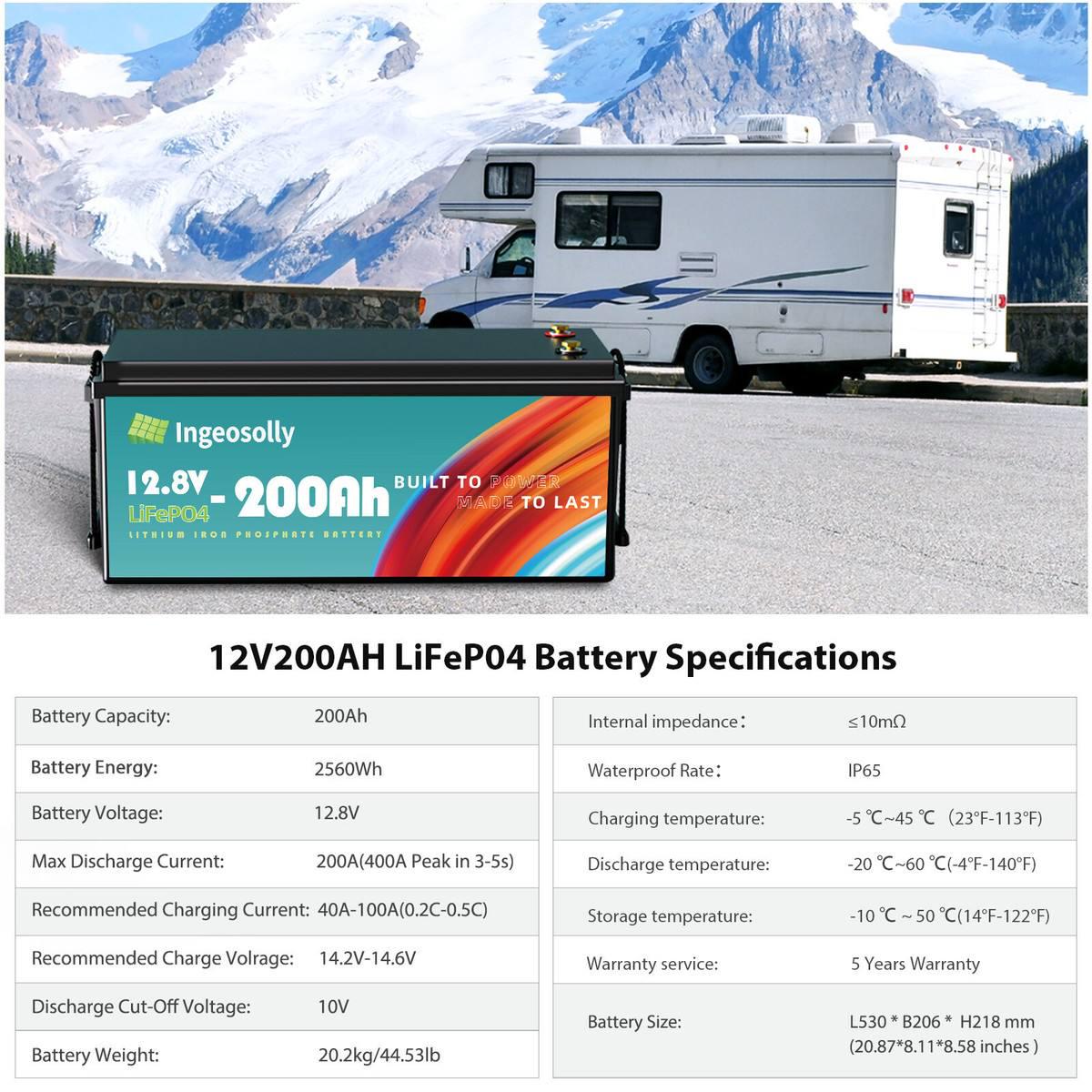 Акумулятор для ДБЖ Ingeosolly LifePo4 200 Ah 12V 2560Wh BMS (AKBS02) - фото 5 Акумулятор для ДБЖ Ingeosolly LifePo4 200 Ah 12V 2560Wh BMS (AKBS02) - фото 5