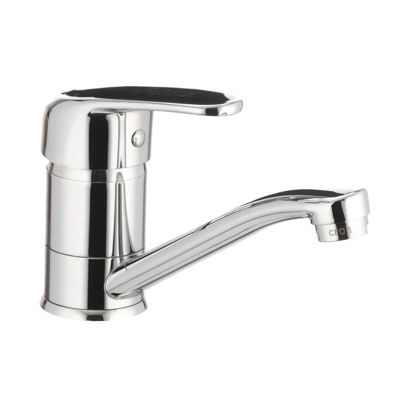 Смеситель для умывальника Cron Magic 004 излив 15 см с черной ручкой (CR0107)