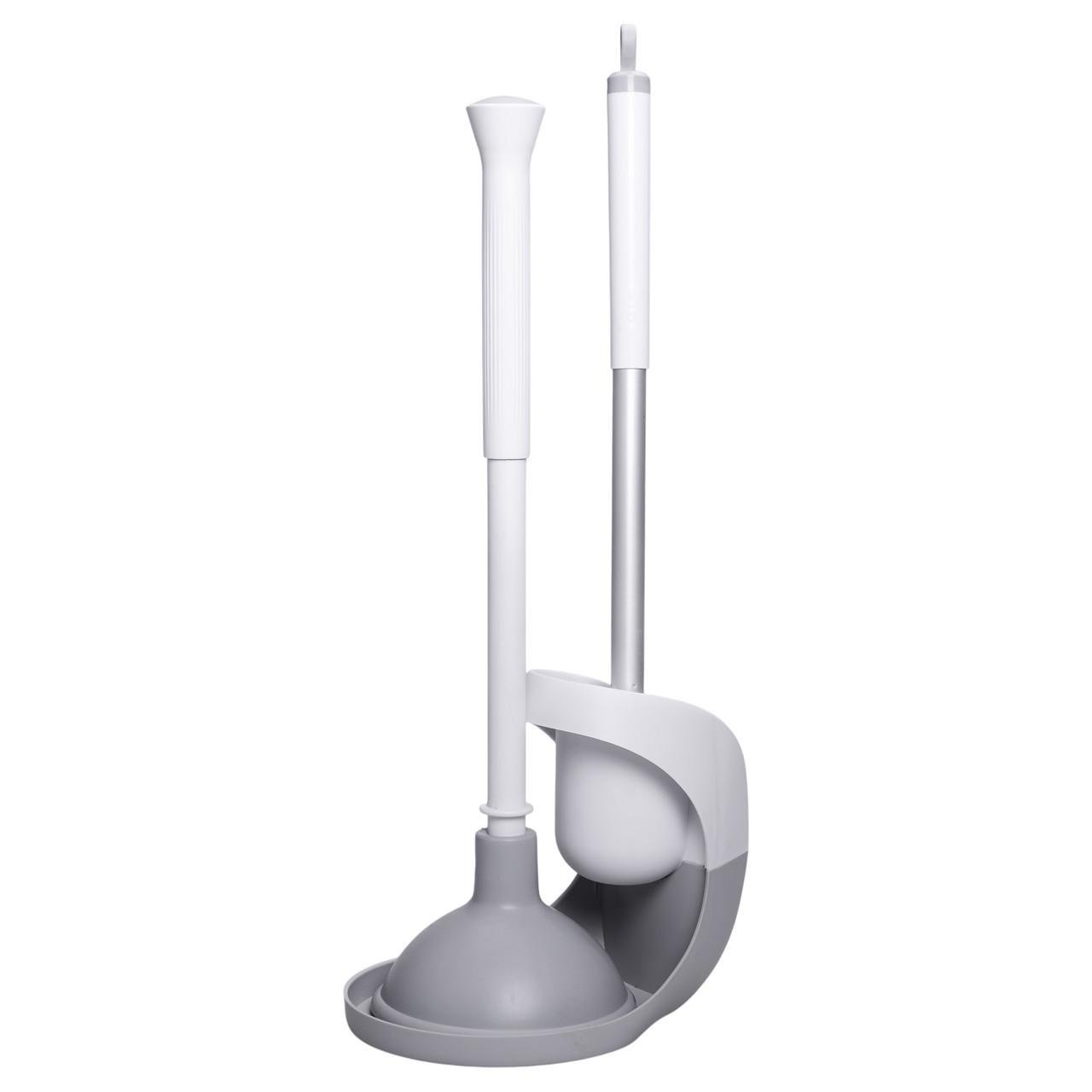 Ершик для чистки туалета с подставкой и вантузом HP-35015-28 50 см Серый (A-035251) - фото 7