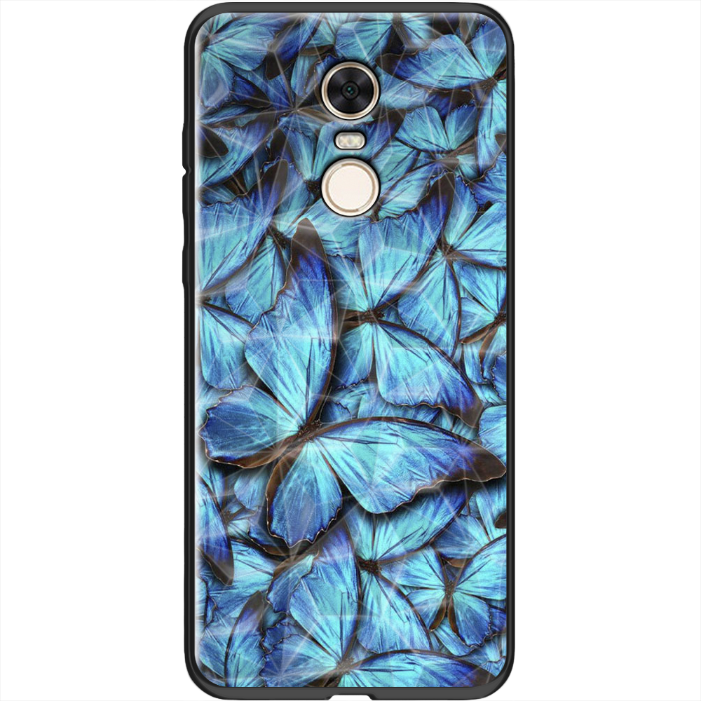 Чехол BoxFace Xiaomi Redmi 5 Plus лазурные бабочки Черный силикон с призмой (32522-up1550-37867)