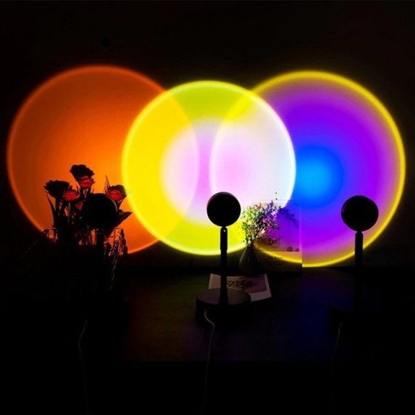 Світильник Sunset Lamp проекційний RGB ефект заходу сонця з пультом на штативі - фото 5 Світильник Sunset Lamp проекційний RGB ефект заходу сонця з пультом на штативі - фото 5
