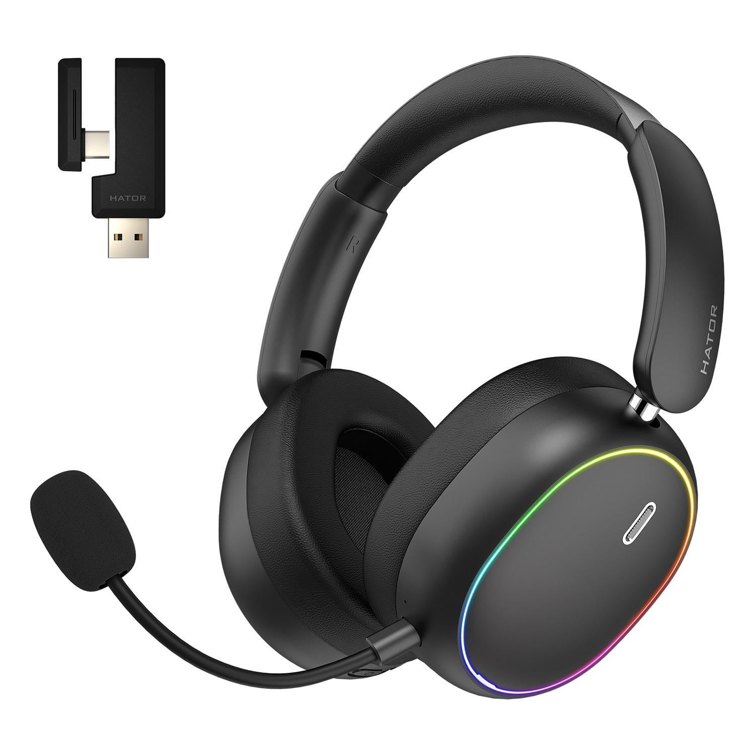Наушники беспроводные Hator Phoenix 2 Wireless Bluetooth 5.4 и USB-ресивер Black (ESH40)