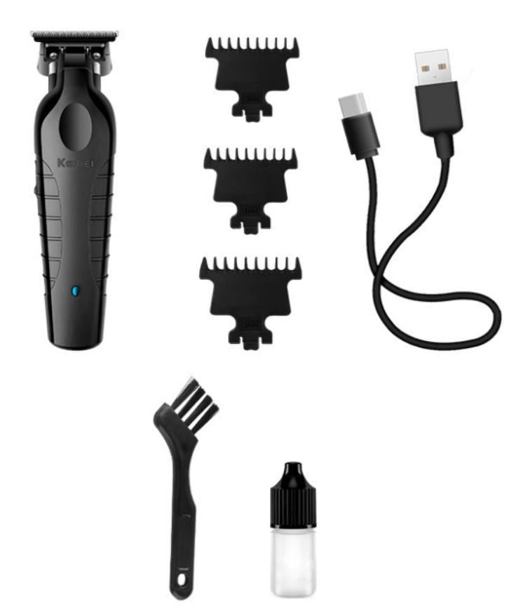 Машинка аккумуляторная для стрижки Kemei KM-2299 с USB зарядкой/триммер 3в1 и с насадками (2390000001) - фото 7