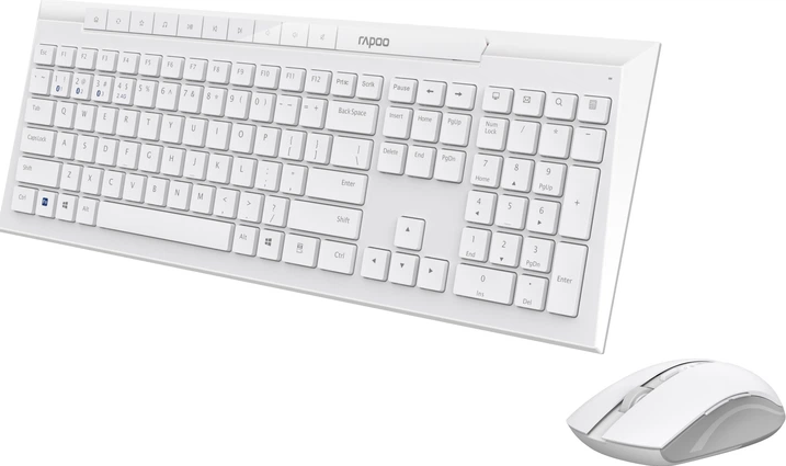 Клавиатура и мышка в комплекте беспроводные RAPOO 8210М Wireless White (36490858)