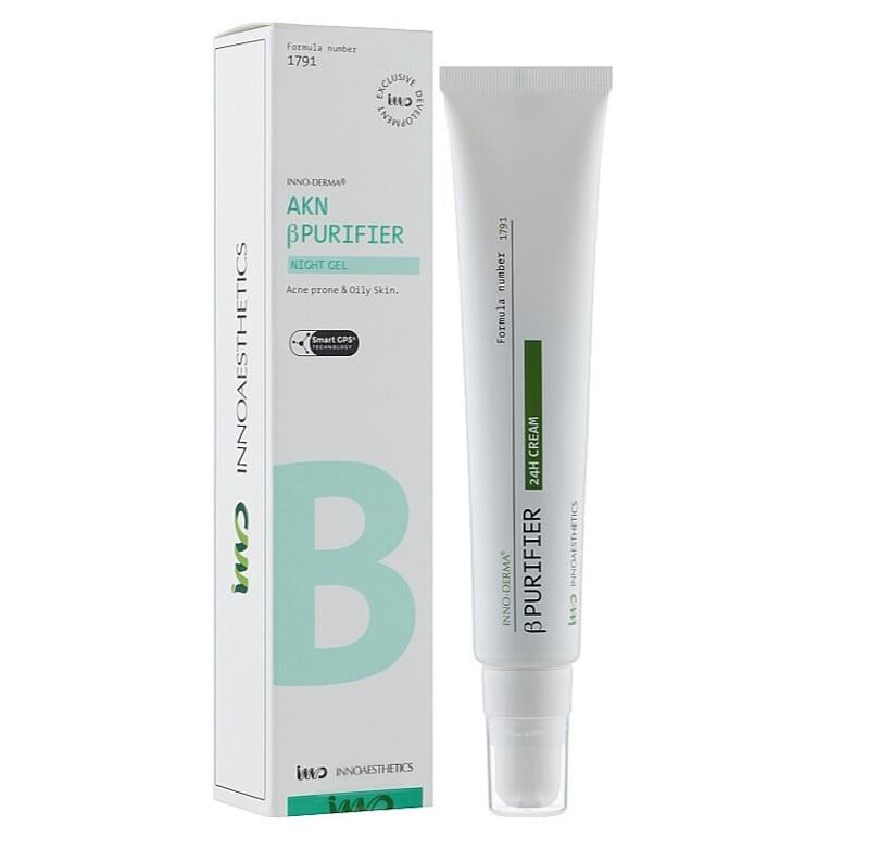 Ночной гель для терапии акне Innoaesthetics Akn Βpurifier Night Gel 50 г (8437013067935)