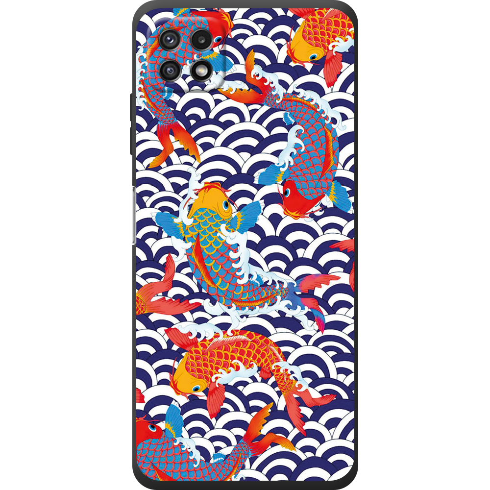 Чохол BoxFace Samsung Galaxy A22 5G (A226) Koi Fish Чорний силікон (44332-up2477-44335)