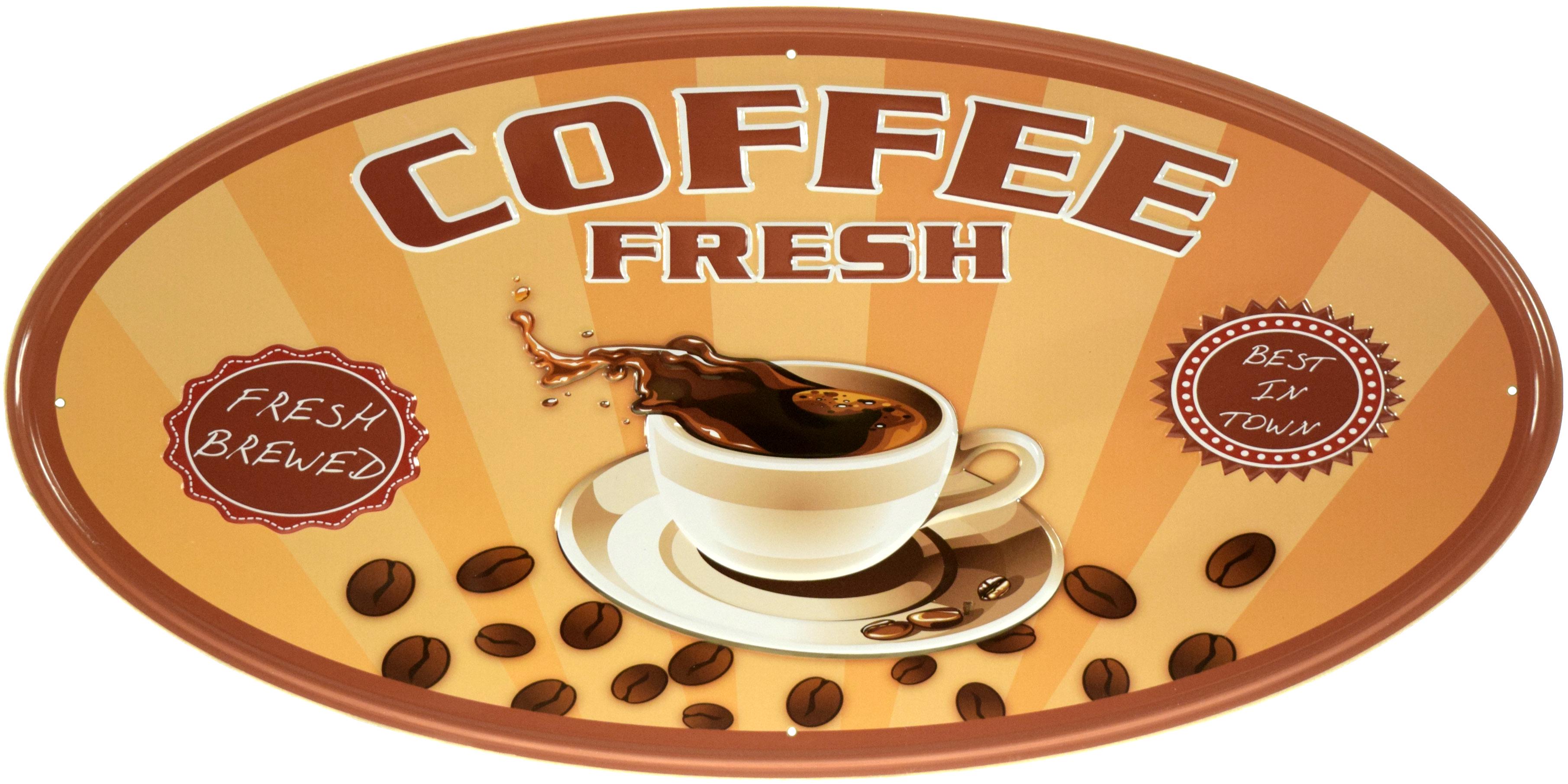 Табличка металева "Coffee Fresh Fresh Brewed, Best In Town" 23х46 см (ms-104192)