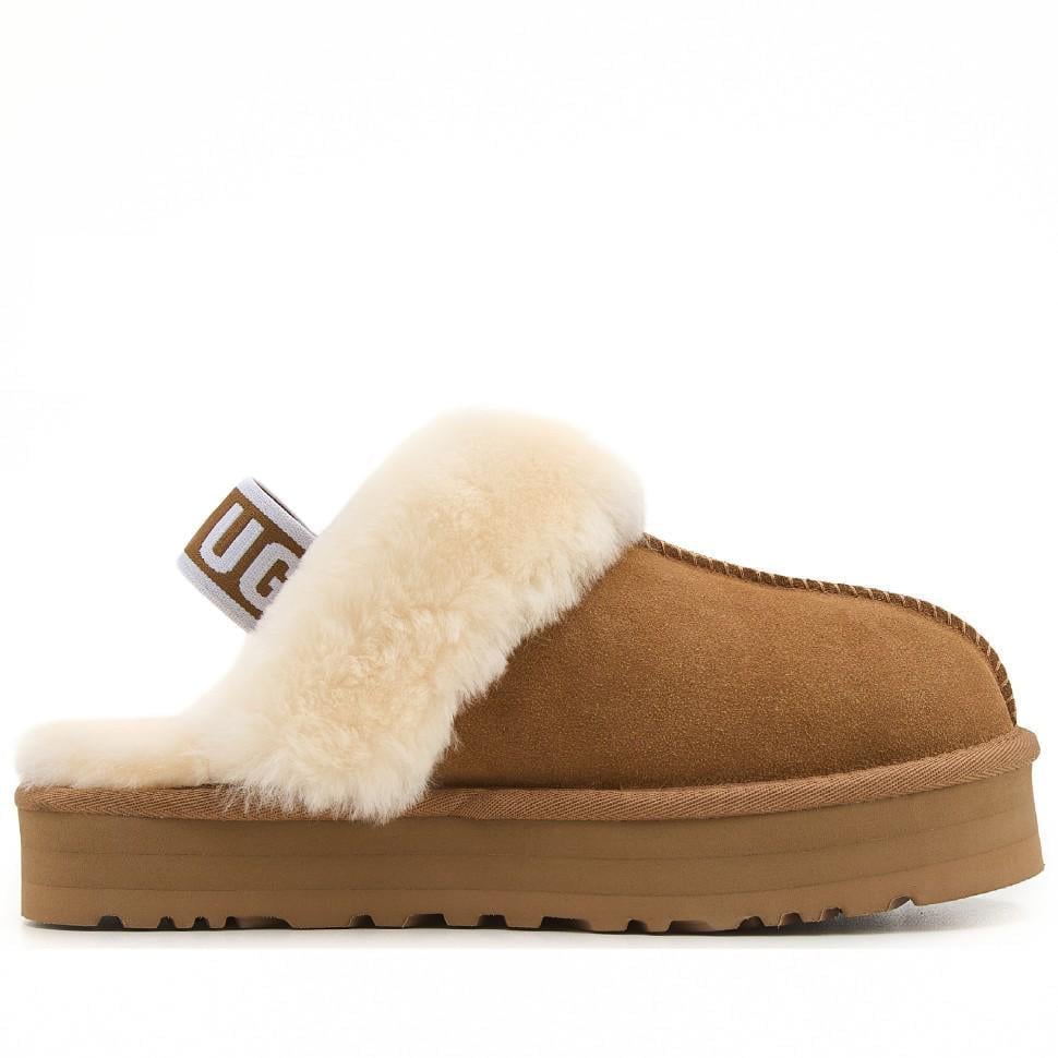 Уггі жіночі UGG Funkette Slippers Platform Chestnut v2 р. 41 Помаранчевий (21452)