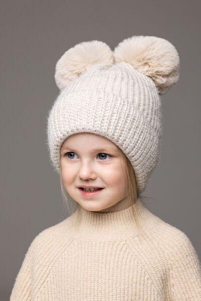 Шапка детская для девочек Диана D917 флис 48-52 см Бежевый