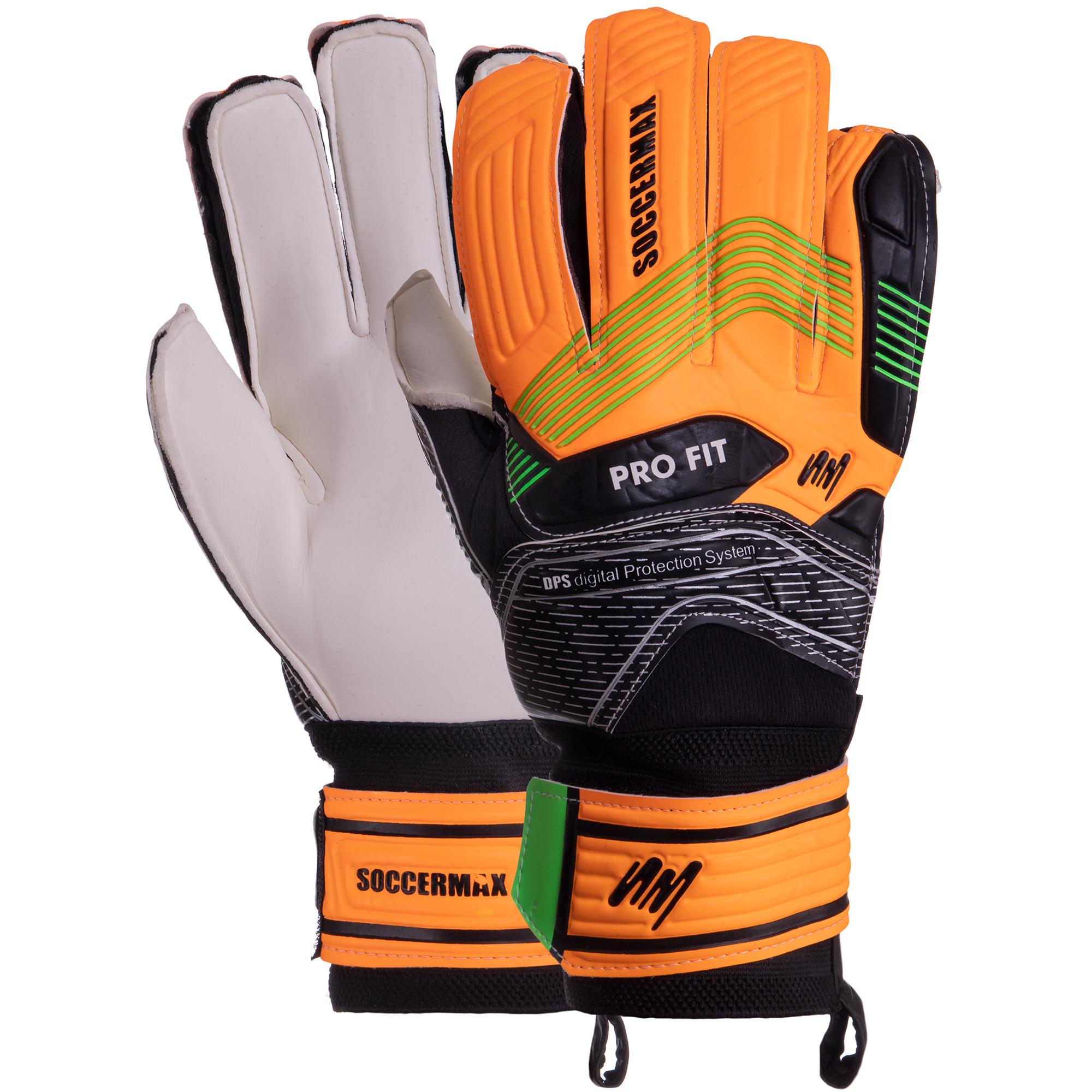 Воротарські рукавиці Zelart SOCCERMAX GK-024 р. 8 Помаранчевий/Чорний (DR007799)