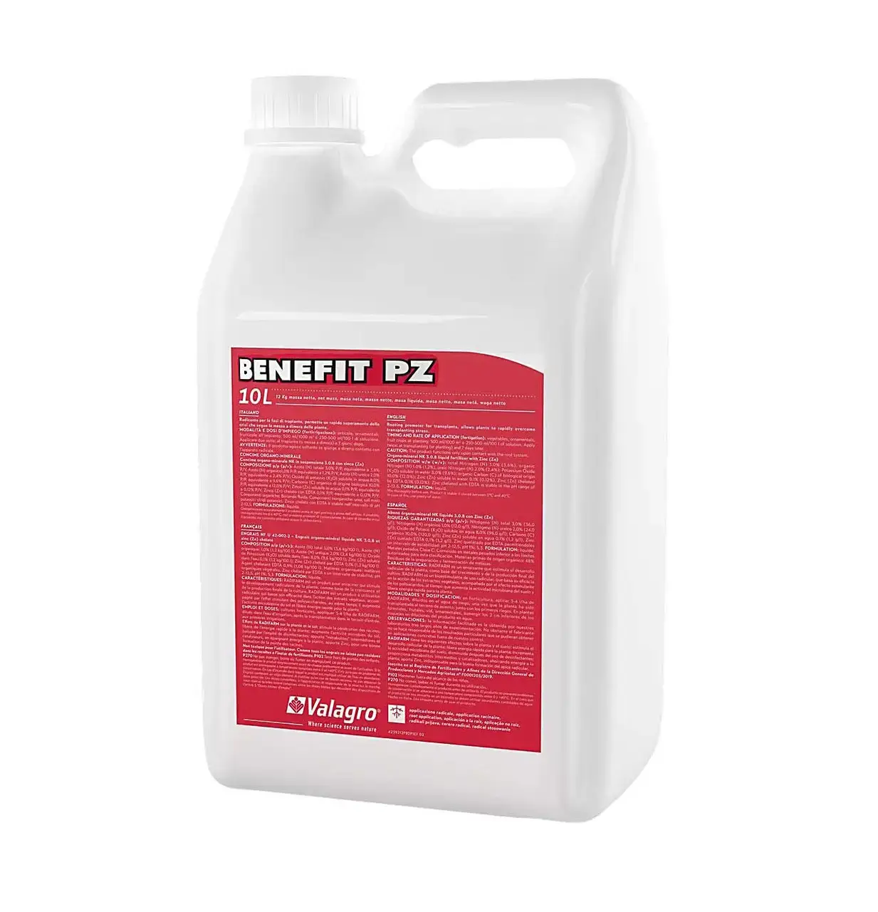Органо-минеральное удобрение биостимулятор увеличения плодов Valagro Benefit PZ 10 л