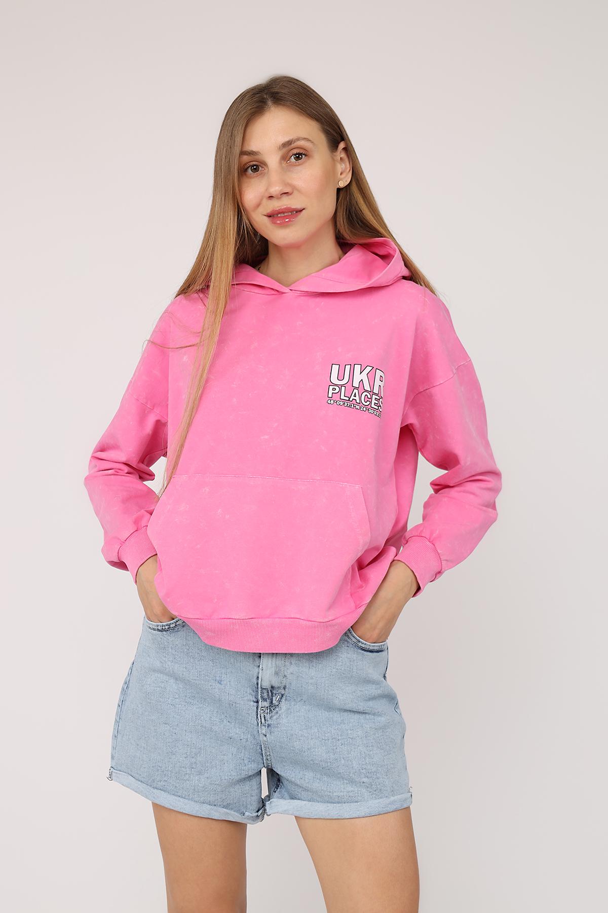 Худи женский ЦБ-00274619 р. 42 Розовый (SKT001059051)