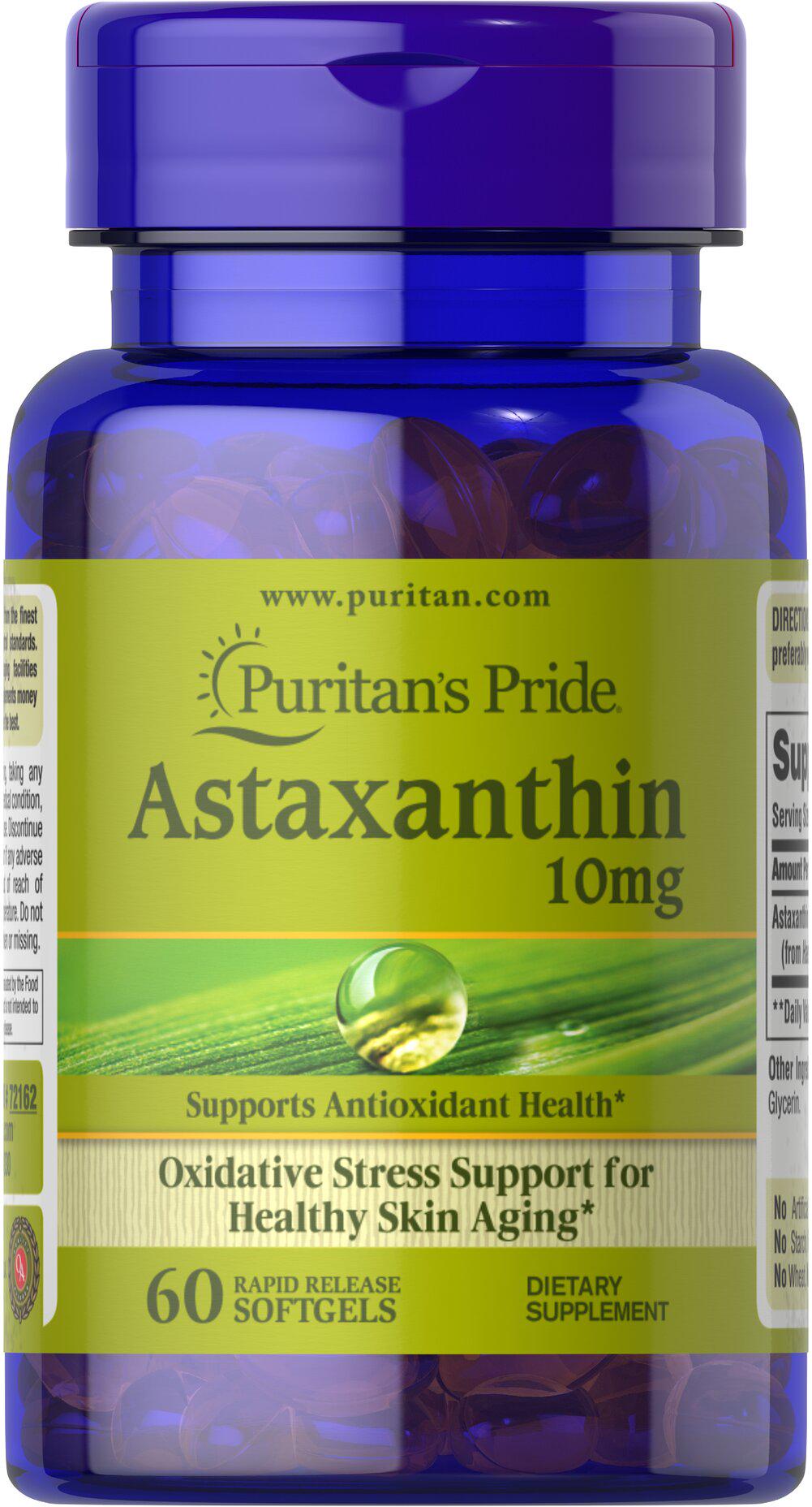 Астаксантін Puritan's Pride Astaxanthin 10 мг 60 Softgels