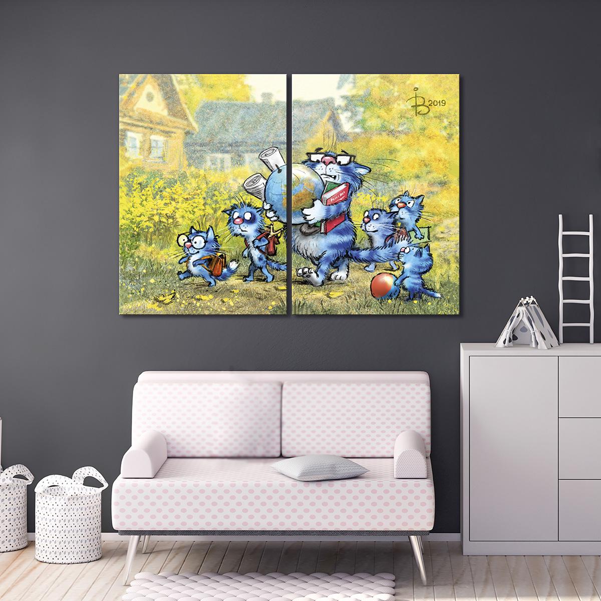 Модульная картина Снова в школу 2 модуля общий размер 40х60 см (_rinaz_20192130)