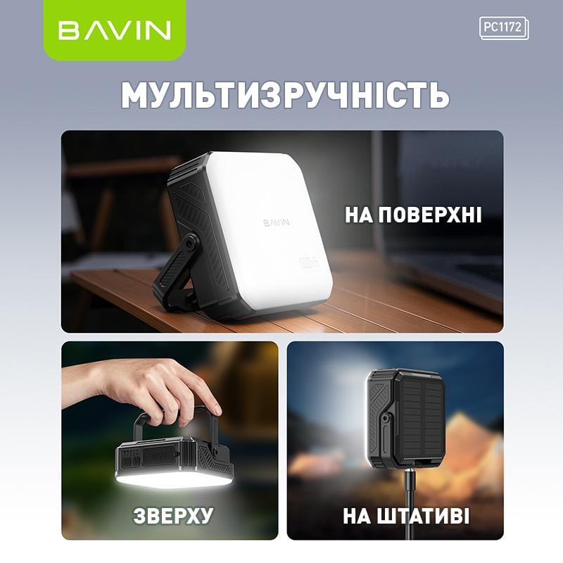 Повербанк BAVIN PC1172 SOLAR Led Lights 10000 mAh White (Y-PC1172 WH) - фото 9