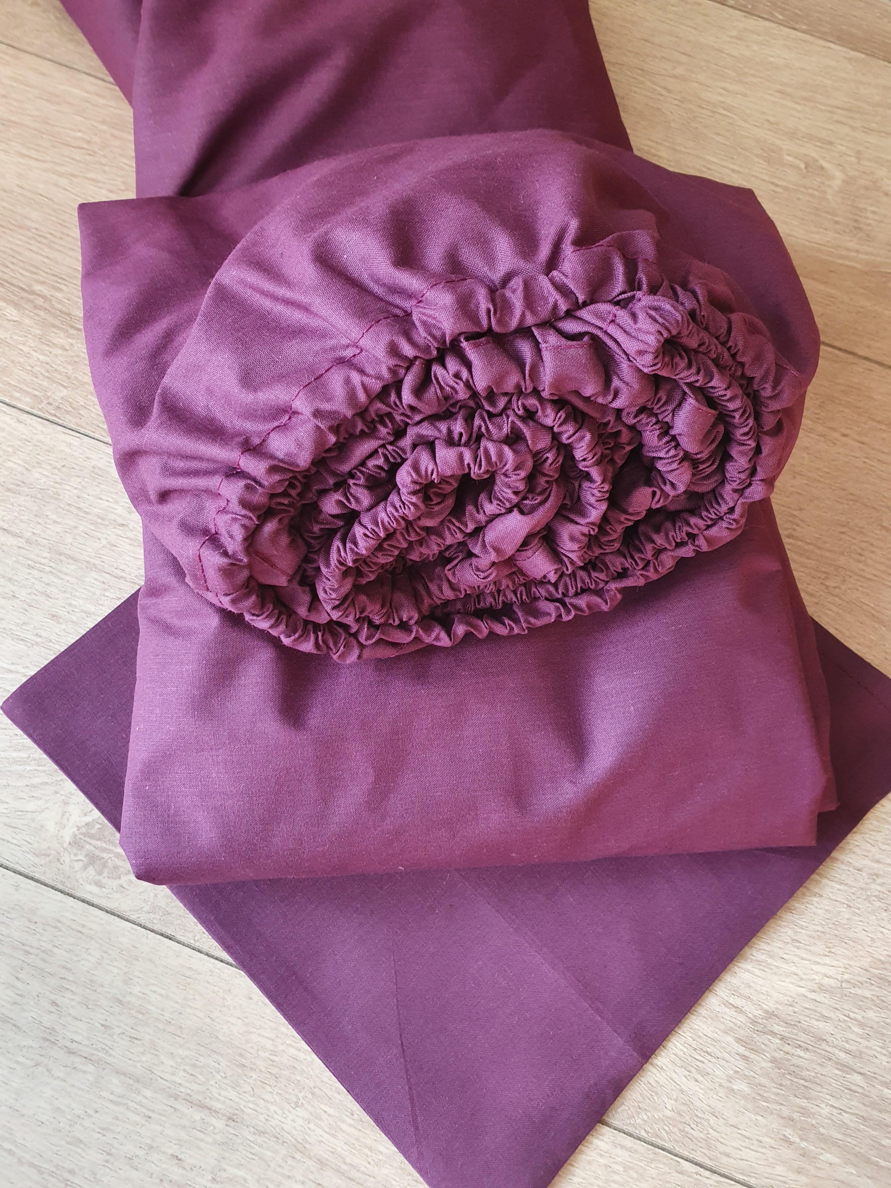 Простынь на резинке Текстилія бязь 70х190 см Бордовый (01011202)