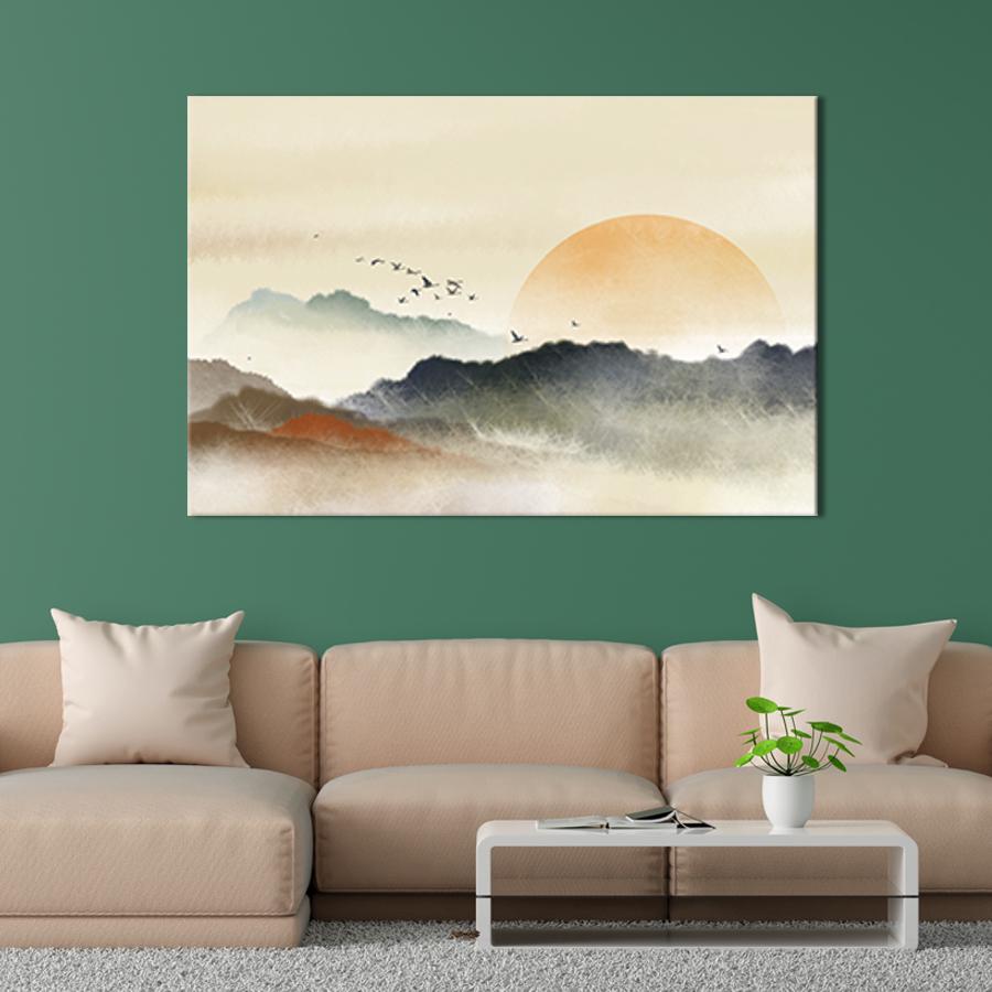 Картина на холсте Закат -китайская живопись 122x81 см (640-1)