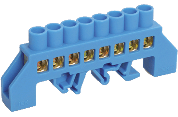 Шина нулевая УЕК ШНИ-8х12-8-КС-С медь в корпусном изоляторе универсальная 8 отверстий 8х12 мм (YNN10-812-8DP-K07)