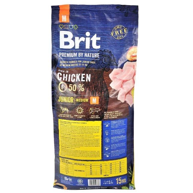 Сухой корм для щенков и молодых собак средних пород Brit Premium Dog Junior M с курицей 15 кг (2068833915) Сухой корм для щенков и молодых собак средних пород Brit Premium Dog Junior M с курицей 15 кг (2068833915)
