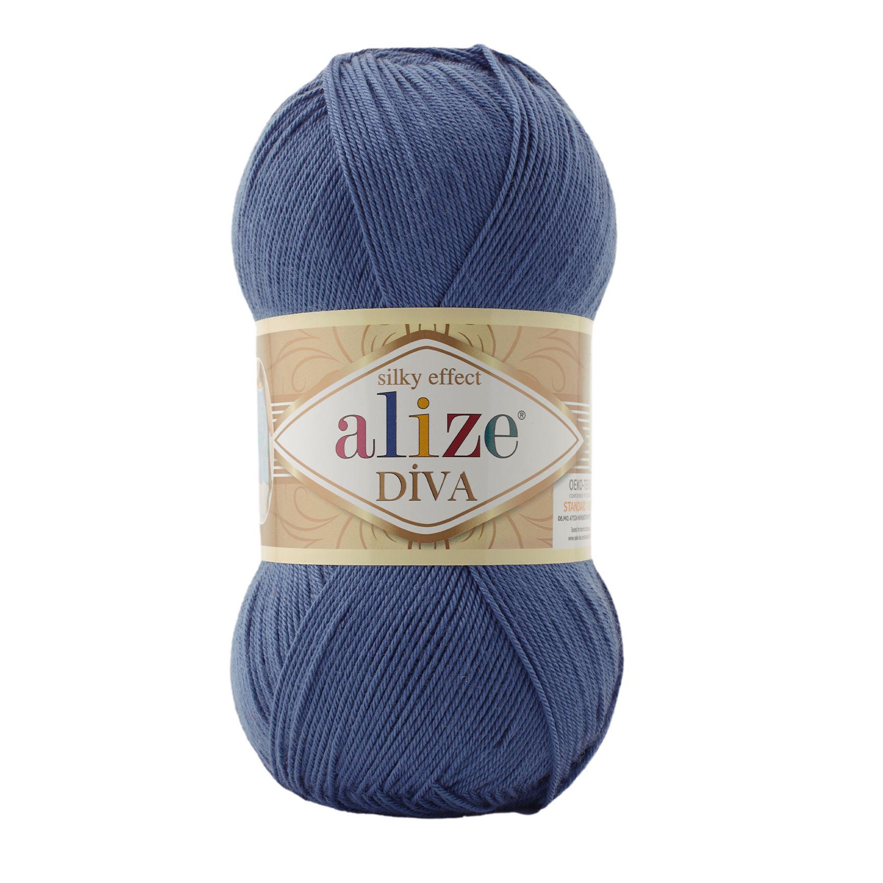 Пряжа Alize Diva 353 темний Джинс (7500)