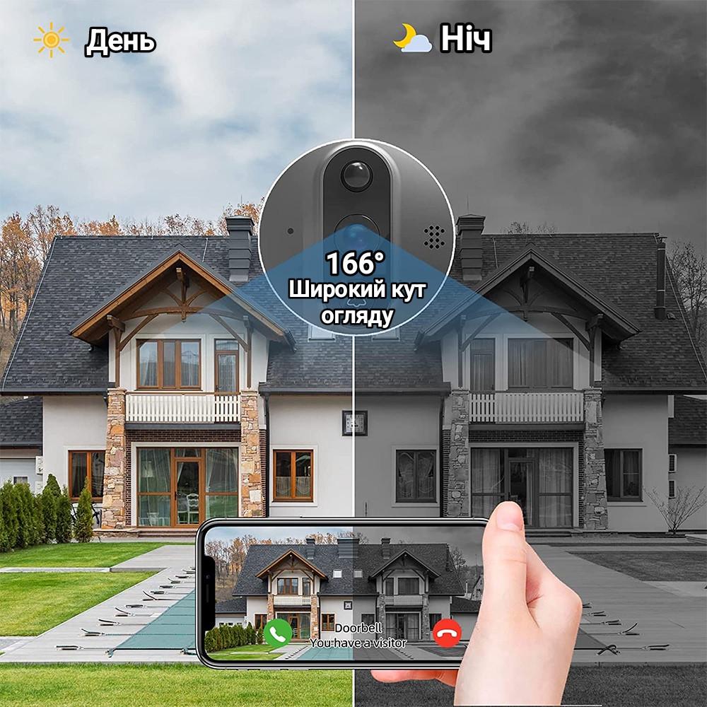 Відеодомофон бездротовий Tuya Smart Life Wi-Fi 4,3" 5000 mAh з датчиком руху (2540110079) - фото 7