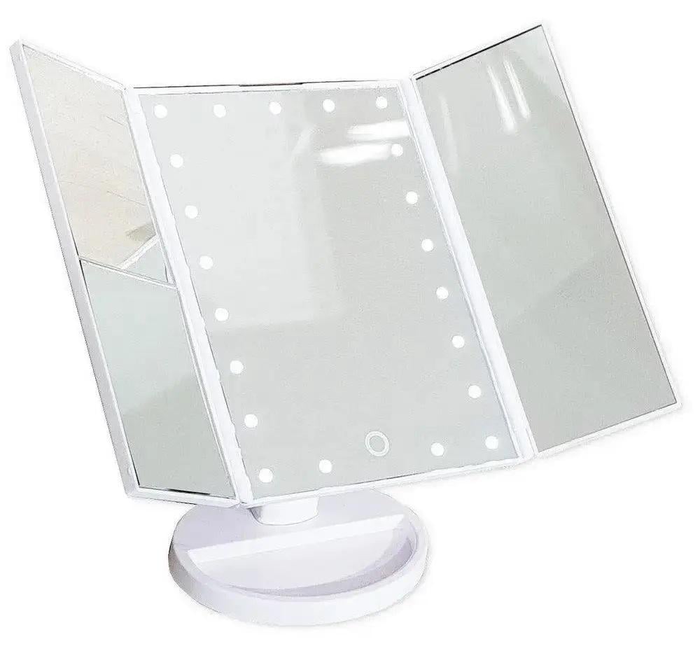 Дзеркало косметичне LED Magnifying Mirror потрійне для макіяжу з підсвічуванням (2216454752)