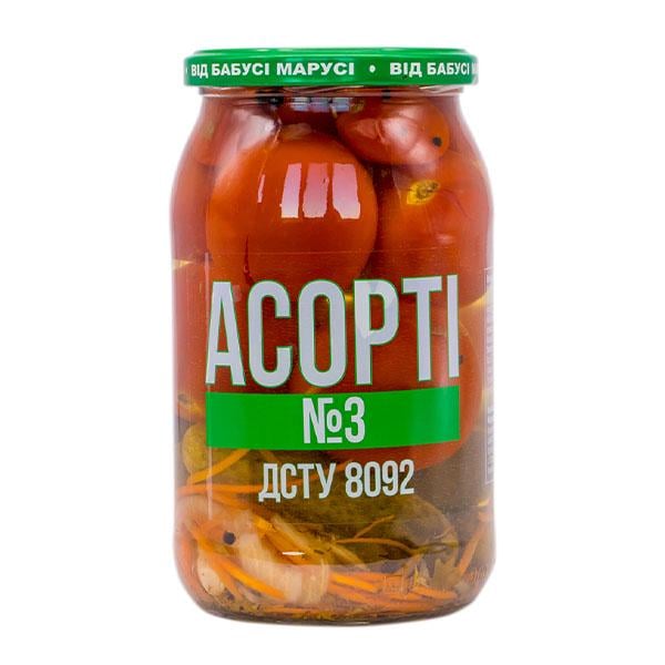 Овощная консерва Бабусі Марусі "Асорті №3" 870 г (33347666)