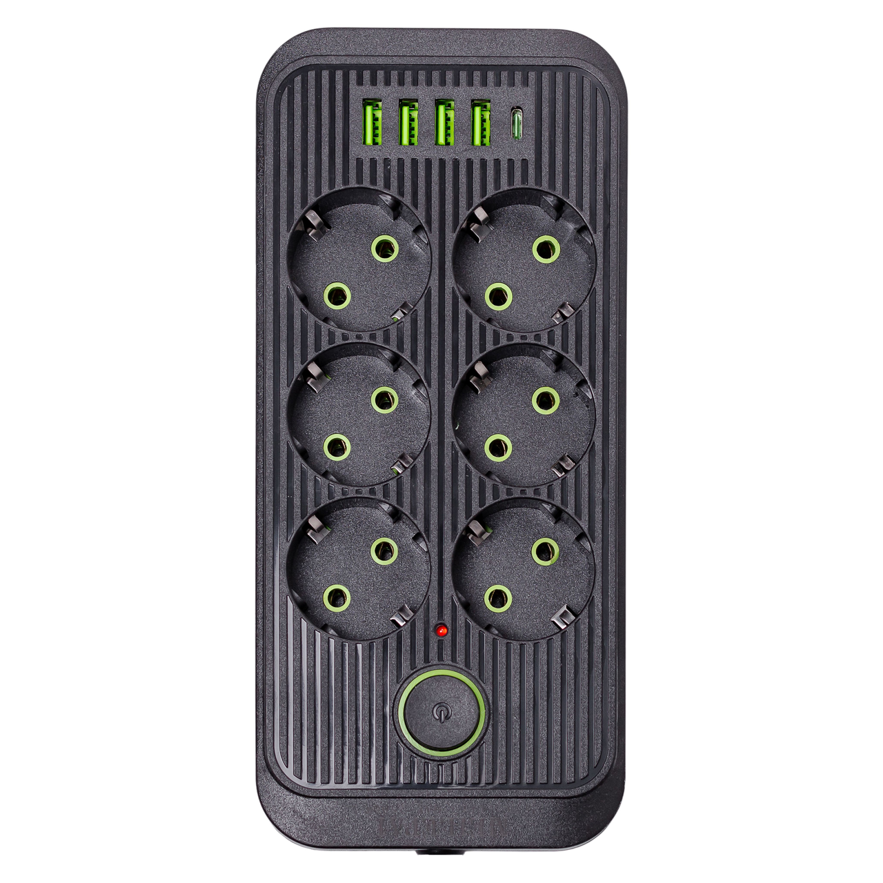 Фільтр мережевий HP-5-26 5 м F06U на 6 розеток 4 USB 1 Type-C та кнопкою відключення Чорний (A-034387) - фото 3 Фільтр мережевий HP-5-26 5 м F06U на 6 розеток 4 USB 1 Type-C та кнопкою відключення Чорний (A-034387) - фото 3