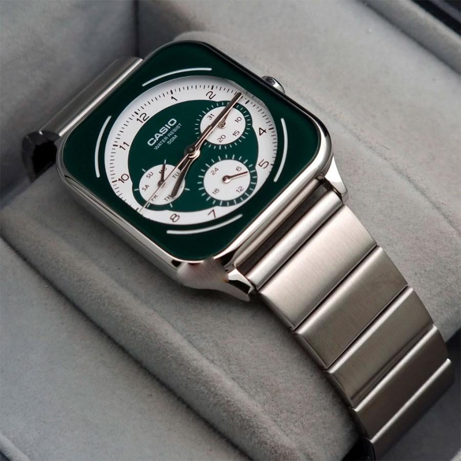 Мужские наручные часы Casio MTP-M307D-3B Timeless Collection со стальным корпусом Зеленый (2903045406)