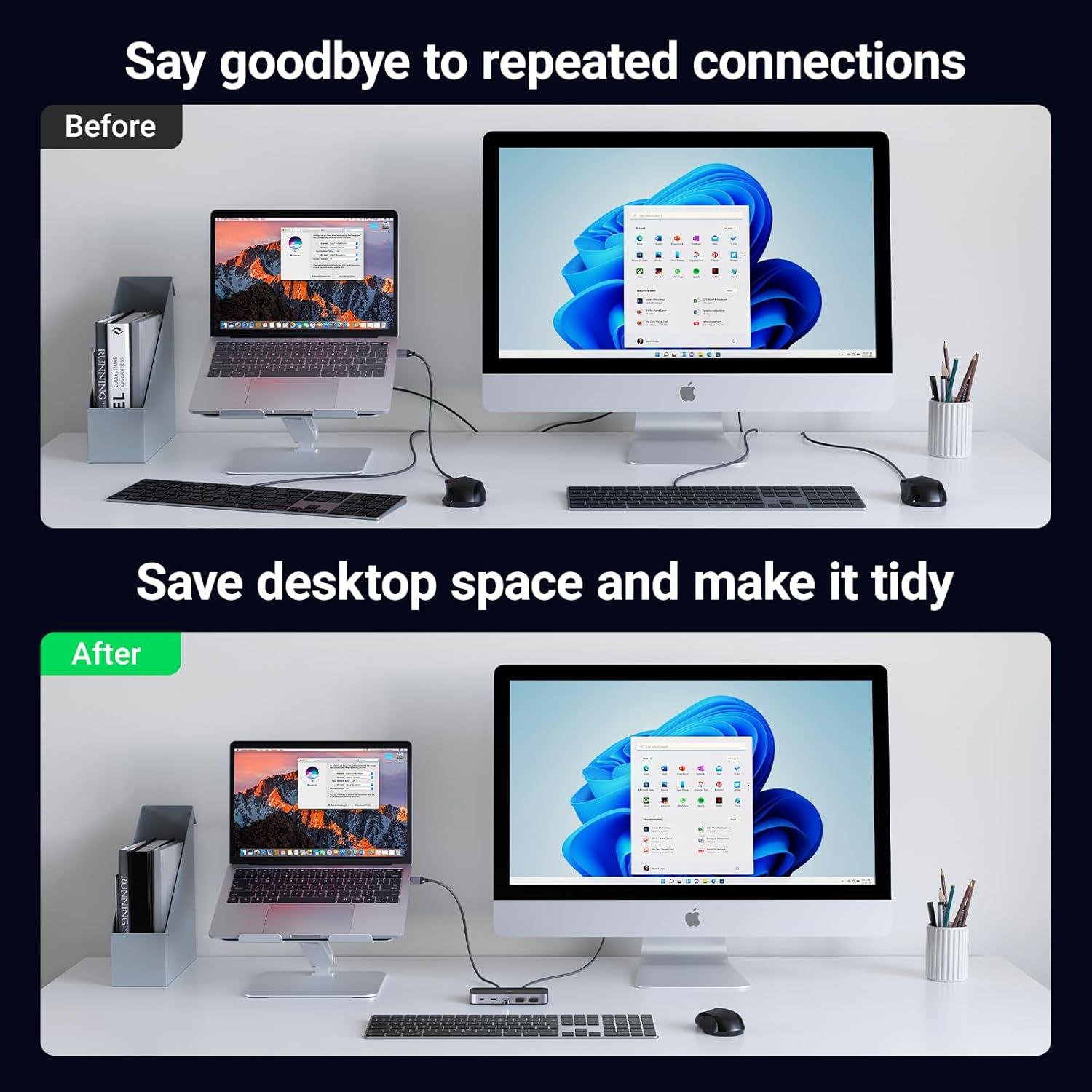 Коммутатор UGREEN CM687 USB-A/USB-C с 2 кабелями передачи данных USB-C и пультом дистанционного управления Black (25098) - фото 7 Коммутатор UGREEN CM687 USB-A/USB-C с 2 кабелями передачи данных USB-C и пультом дистанционного управления Black (25098) - фото 7