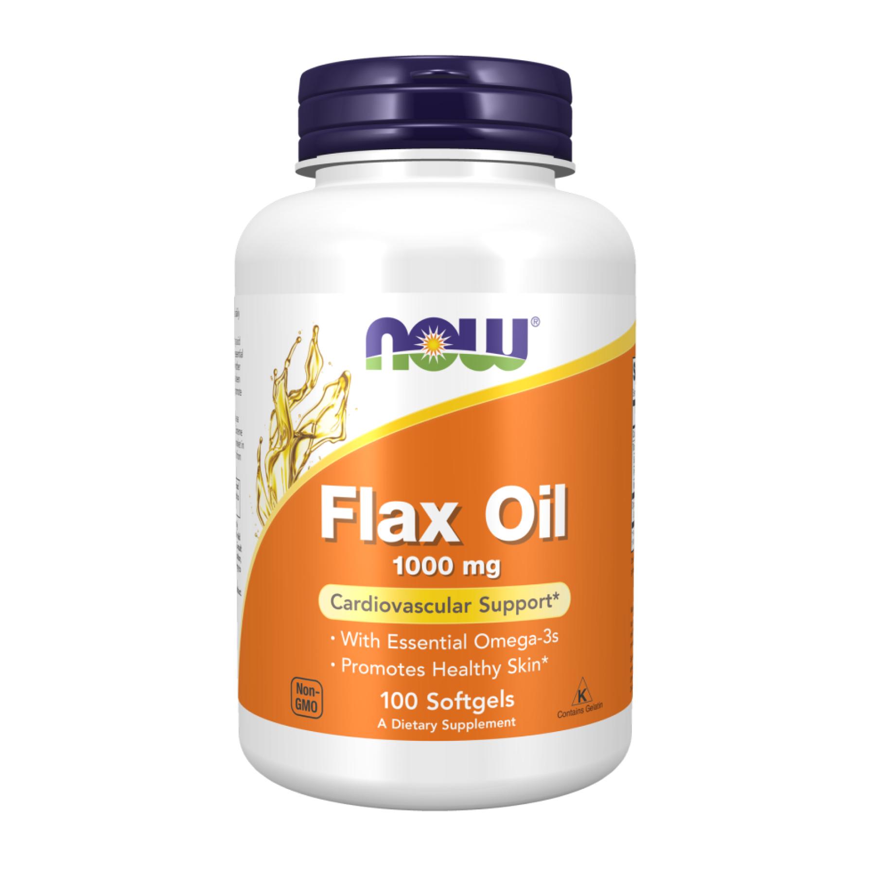 Льняное масло Now Foods Flax Oil 1000 mg 100 softgels (29680)