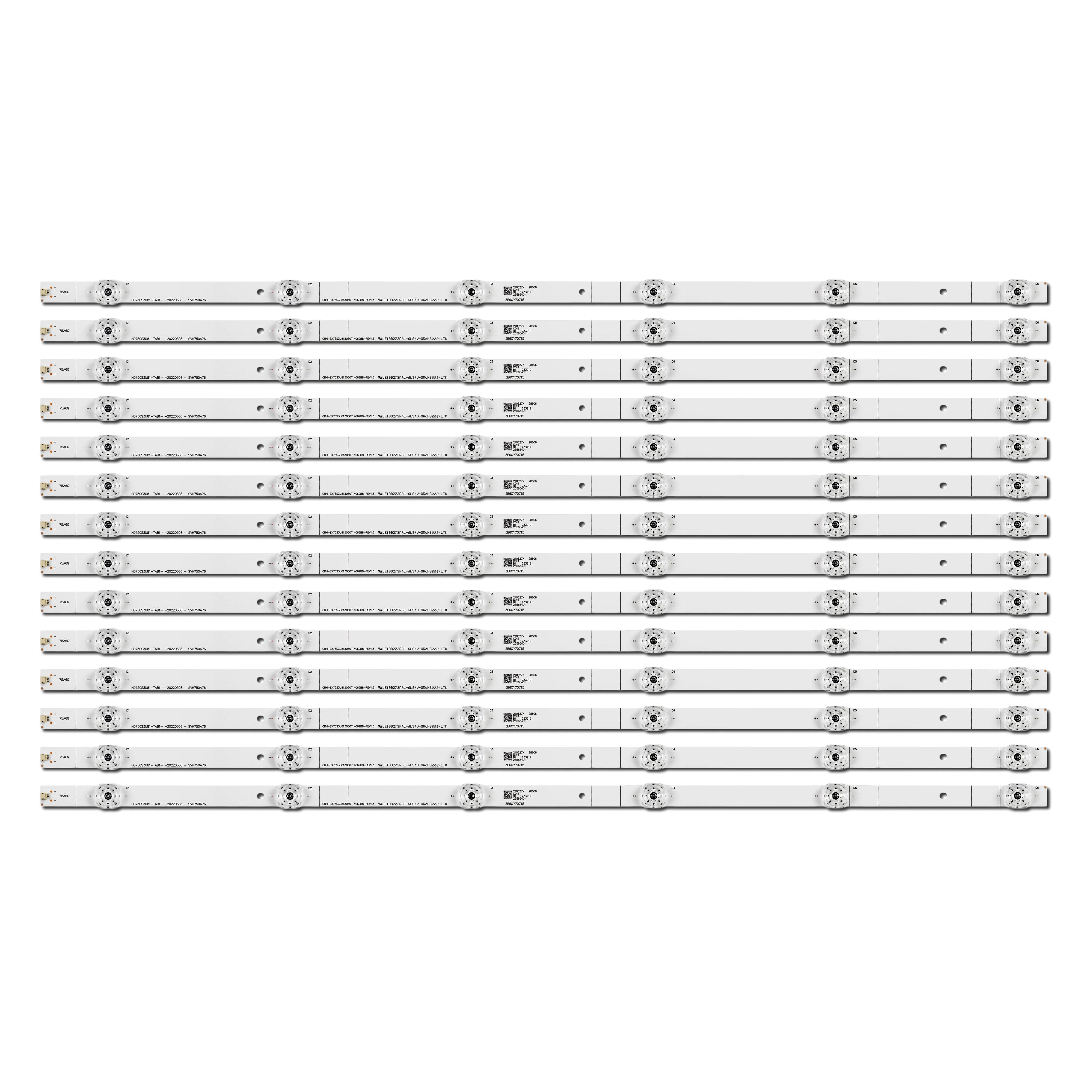 Комплект LED подсветки для TV CRH-BX75S3U813030T14069B8 HD750S3U81-TAB1-20220308-SVH750A76 75E3D 75A6G 75" 14 шт. (ART-15090) Комплект LED подсветки для TV CRH-BX75S3U813030T14069B8 HD750S3U81-TAB1-20220308-SVH750A76 75E3D 75A6G 75" 14 шт. (ART-15090)