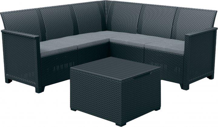 Кутовий диван та столик Emma 5 Corner Графіт (249595)