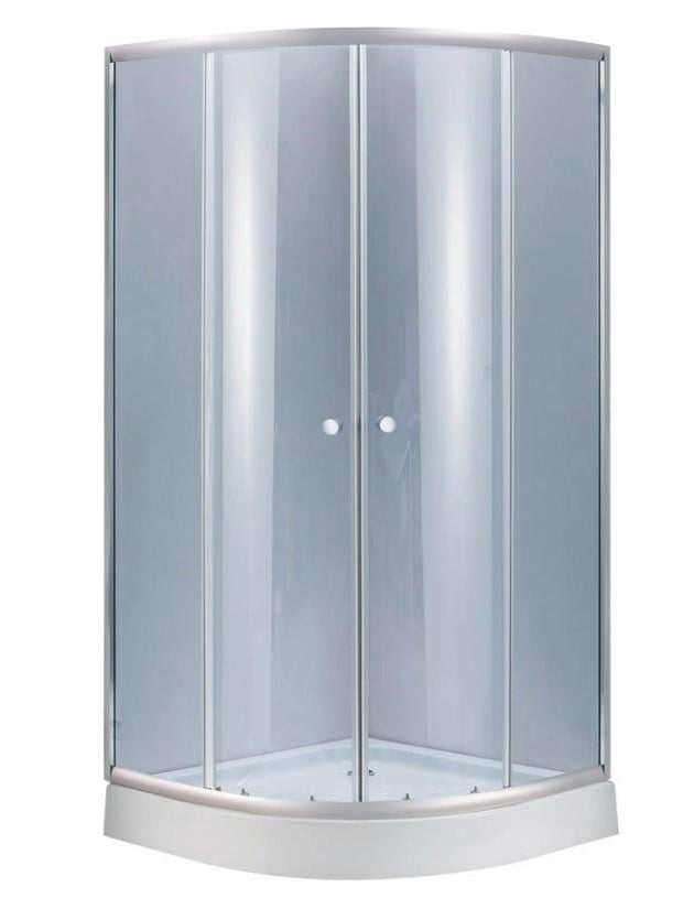 Душова кабіна напівкругла Lidz Latwa SC90x90.SAT.LOW.GR скло тоноване 4 мм з душовим піддоном Kapielka ST 90x90x15 см (64611)