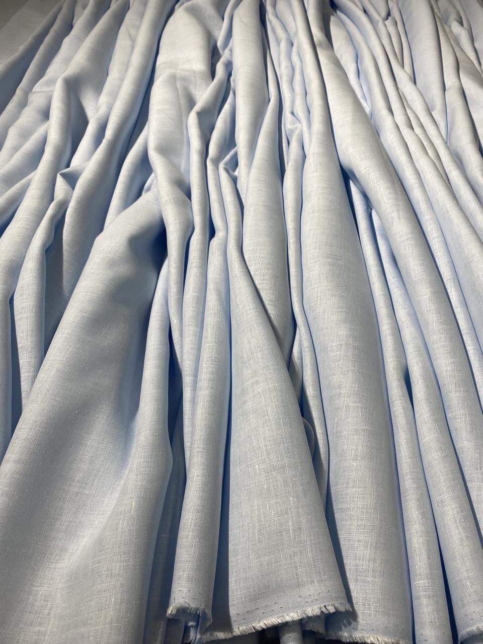 Тканина LINEN PLUS лляна 150 см 1347 Ніжно-блакитний - фото 3 Тканина LINEN PLUS лляна 150 см 1347 Ніжно-блакитний - фото 3