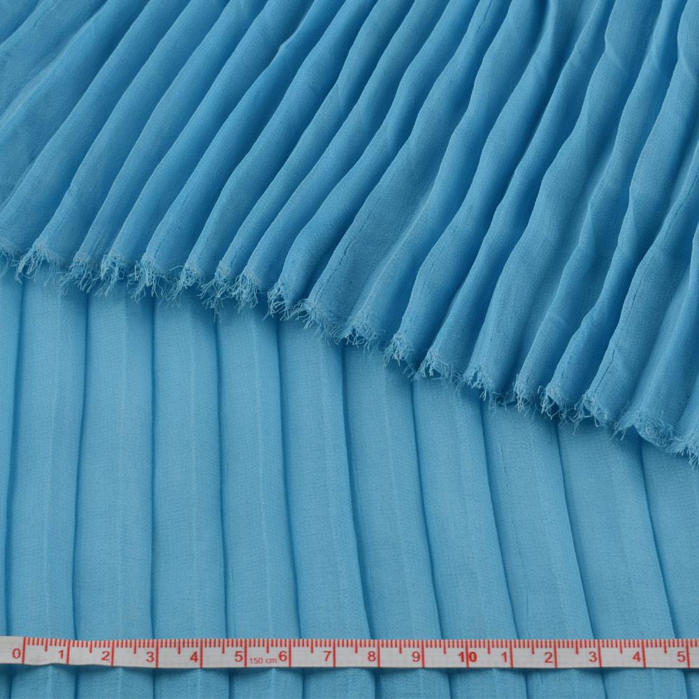 Ткань креп гофре в натянутом виде ширина 140 см Голубой (11416.005) - фото 2 Ткань креп гофре в натянутом виде ширина 140 см Голубой (11416.005) - фото 2