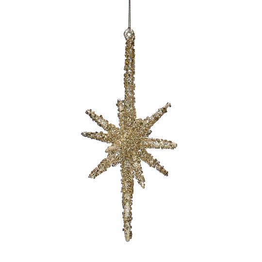 Елочная игрушка Объемная звезда с бисером (078NB)
