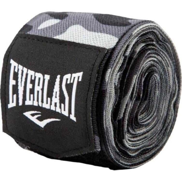 Бинты боксерские Everlast SPARK PRINTED HAND WRAPS 120 X2 P00002913 304,8 см Черно-серый камуфляж (52117)