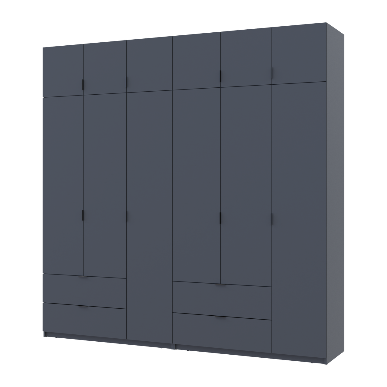 Шкаф для одежды распашный Doros Лукас 3+3 ДСП 240х50х240 см Графитовый (42005109)