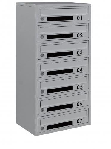 Почтовый ящик Галиндустрия E2-07-D многосекционный на 7 квартир металлический Серый (132-119-000005203)