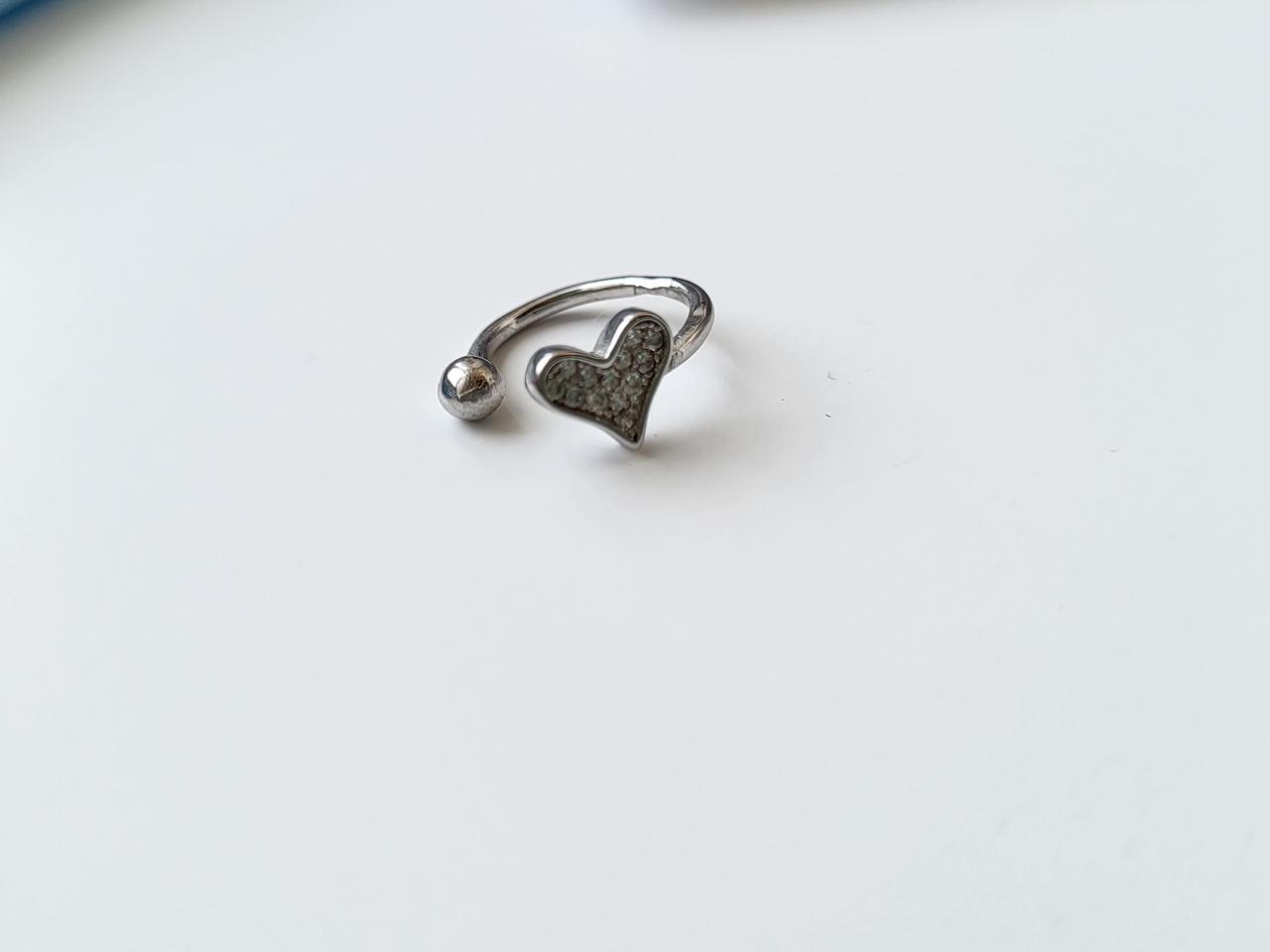 Серьга клипса Сердце 0,85 г (с2ф/839)