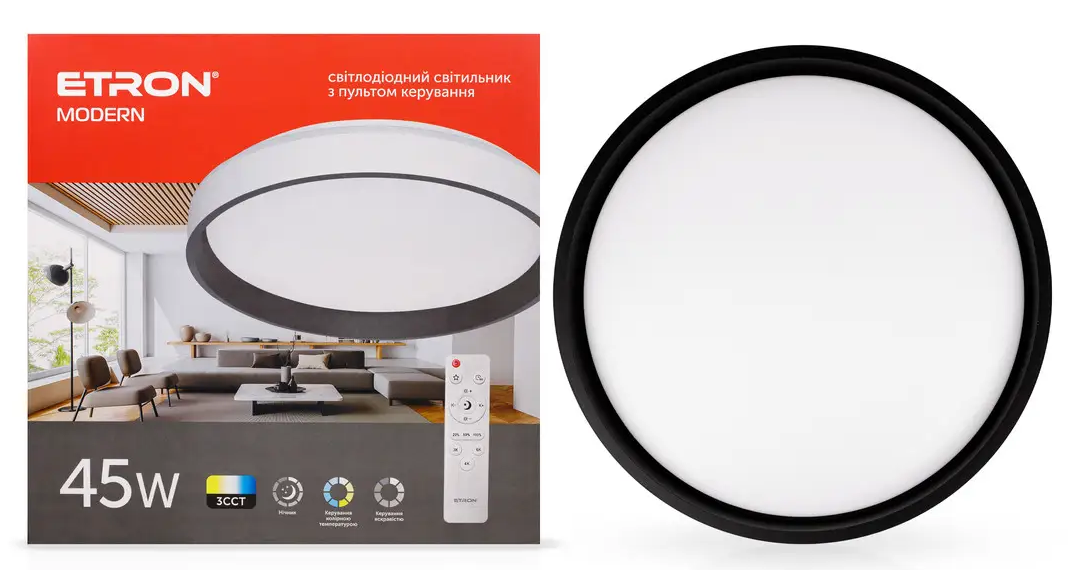 Светильник светодиодный ETRON Smart MODERN 45W Black/White IP20 (25649639)