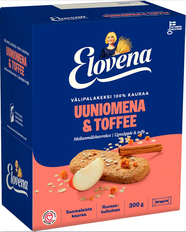 Галеты из овса с яблоком и ирисом Nordic Elovena 10 шт. по 30 г (6411200211969)